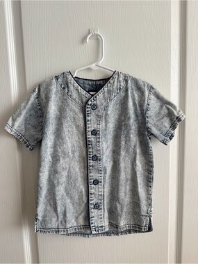 Acid Wash Button Down Shirt